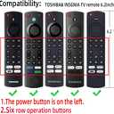 OneBom (2pcs) Silicone Remote Cover for Firetv 4K Max (2nd)/ Insignia/Pioneer/Toshiba/Omni (QLED) Series, Anti-Slip Protective Case with Same Color Lanyard (Blue&Red)