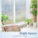 Haton Window Privacy Film Decorative Frosted Glass Window Film, Sun Blocking Stained Glass Clings, Static Cling Removable Stickers for Home Door Coverings, Lattice Pattern 17.5" x 78.7"