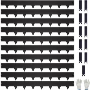 10-Pack Galvanized Steel Landscape Lawn Edging - 6.5 inch Height Black Powder Coated Bendable Metal Strips - Hammer-in Edge Border - Yard Pathway Divider 40 inch Each(33Ft Total), #LYLB65BK-US