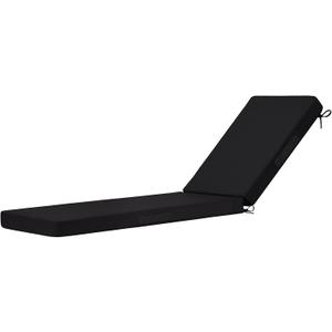 Cozyide Chaise Lounge Cushions Outdoor 72"x21"x3", Waterproof Lounge Chair Cushion with Removable Cover, Patio Chair Cushions for Outdoor Furniture with Adjustable Ties, 72"x21"x3", Black