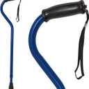 Vive Walking Cane - Heavy Duty Adjustable Cane 29"-38, Supports Up to 600lb - Ergonomic Offset Hand Grip - Bariatric Walking Stick for Men, Women, Senior, Adult - 3/4 Inch Rubber, Weighs 2.5 lbs (Midnight Blue)
