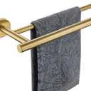 JQK Double Towel Bar 27 Inch, Brass Gold Useable Length 24 Inch 304 Stainless Steel Thicken 0.8mm Bath Towel Rack for Bathroom, Towel Holder Wall Mount, TB100L24-BG