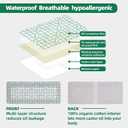 2 x Waterproof Castor Oil Patches Pack Wrap, 20 Pcs 5.9x5.9in (15x15cm) Clear Film, Self-Adhesive Organic Cotton Patch for Belly Button, Navel, Waist, Breast, Disposable for Liver Relief (No Oil Included)