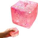 Premium Block Cube Squishy Ice Cube Squishies for Adults, Squishy Cube, Stress Cube (Pink)
