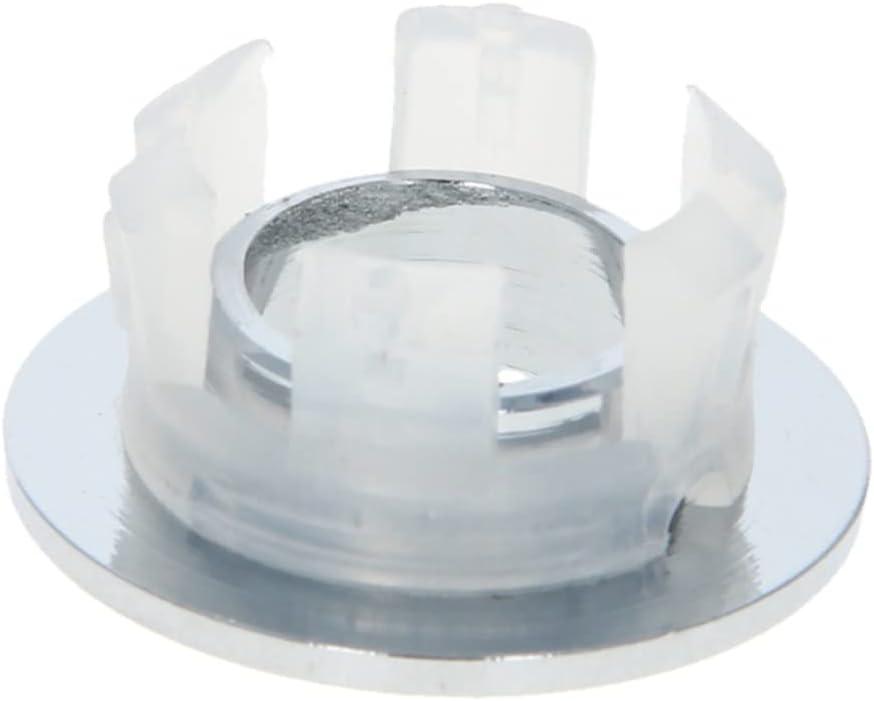 Yinpecly Copper Sink Overflow Covers Basin Trim Round Hole Caps Insert for Home Shopping Malls Kitchen Bathroom Silver Tone 2PCS