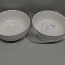 Mfacoy 2 Pack Salad Bowl, 8 inch 60 oz Large Serving Bowl Set, Deep Bowl for Kitchen, White Ceramic Bowl Set for Soup, Cereal, Ramen, Pasta, Salad, Dishwasher & Microwave Safe, Easy Clean