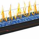 GRISUN 28 Inch Propane Tabletop Fire Pit, 45,000 BTU with Glass Wind Guard