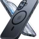 Miracase Magnetic for iPhone 17 Case (Compatible with MagSafe) with Screen Protector Military-Grade Protection, Anti-Fingerprint Translucent Matte Phone Cover for iPhone 17 6.3 inch, Black