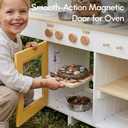 Giant bean Mud Kitchen for Kids Outdoor, Deluxe 4.8L Large Water Tank Sink Wooden Toy Play Kitchen Set, with Sand and Water Sink, Blackboard and Kitchen Accessories for Boys and Girls Ages 3+ White