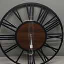 30" Extra Large Wall Clock, Modern Battery Operated Silent Non Ticking 30 inch Decorative Wood Metal Wall Clock, Black Round Big Clocks for Living Room, Bedroom, Kitchen, Office Decor-Roman Numerals