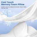 Side Sleeper Pillow, Memory Foam Cervical Neck Pillow, Dual Height Orthopedic Contour Pillow for Neck Support, Ergonomic Pillow for Side Back Stomach Sleepers with Breathable Washable Cover, Gray