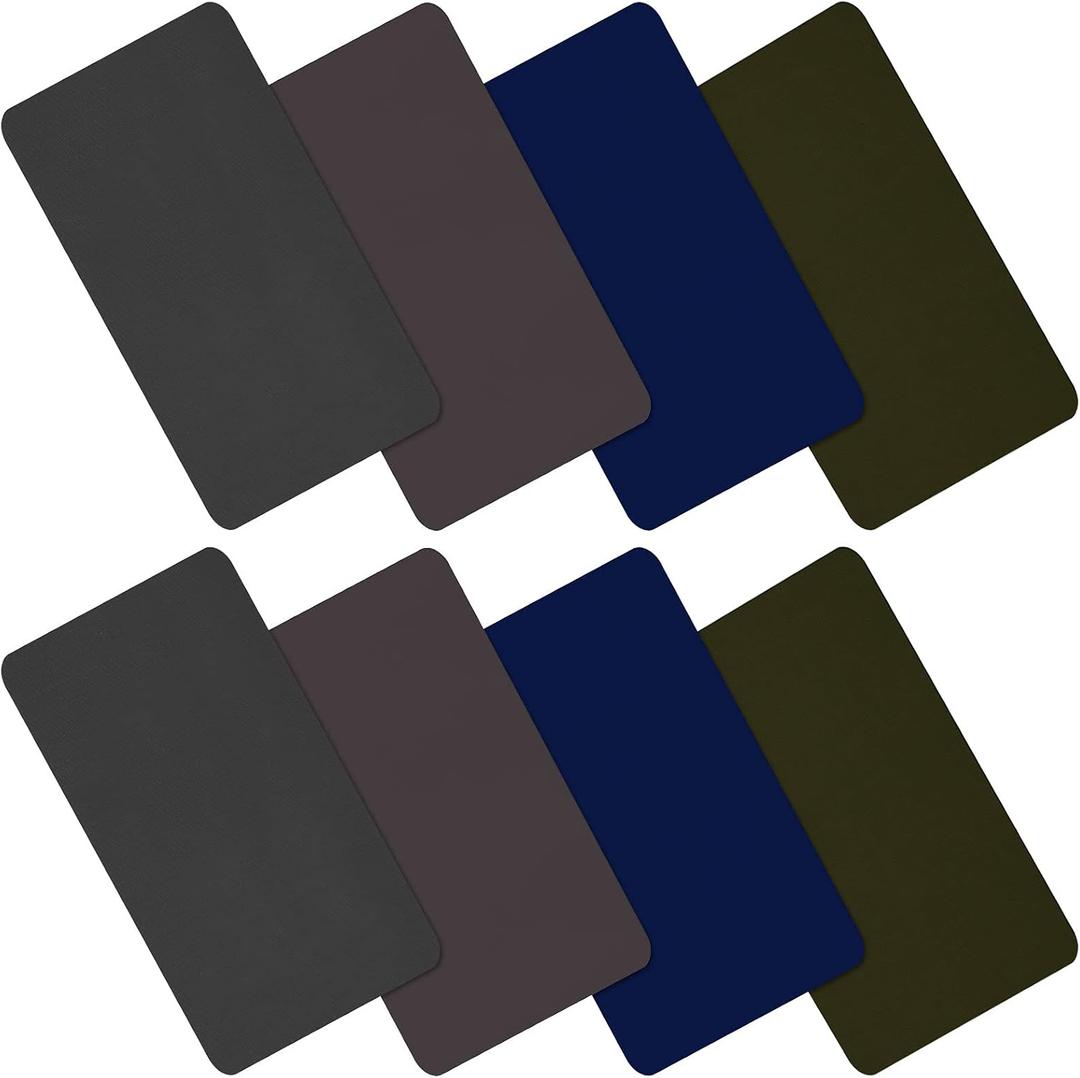 8 Pieces Nylon Repair Patch Self-Adhesive Waterproof Lightweight Repair Patch for Clothing Down Jacket Tent Cloth Bag(Dark Gray, Brown, Army Green, Dark Blue)