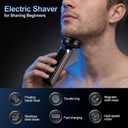 2-Pack Electric Rotary Shavers for Men 3D Floating Head Rotary Razor USB-C Rechargeable Easy Clean Magnetic Head Ideal Gift for Dad Husband Travel Razor for Men