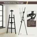 Adjustable Black Wooden Painting Easel, Pine Art Easel Stand Hold up to 43'', Painting Canvas for Wedding Sign and Poster, Drawing for Adults, Beginners and Students, Black