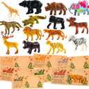 JOYIN 28-Pack Valentine's Day Gifts Cards with Zoo Animals Figures for Boys Girls, Greeting Cards for Classroom Exchange, Kids Party Favors, School Game Prize Toys
