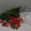 XmasExp Set of 2 Outdoor Christmas Tree with Lights Small Planter Bushes Battery Operated Artifical Urn Filler Outside Christmas Decorations for Front Porch,Yard,Pathway (Dark Green)