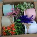 Yoratee 4pcs Artificial Pot Flowers Small Fake Plants with Pot Mini Potted Plants for House Office Tabletop Decoration