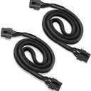 2 Pack of PCIE Cable for EVGA, Male to Male 8 Pin to 8 Pin (6+2 Pin) GPU Power Cable for EVGA G+ G2 G3 G5 G6 GA GM GT P2 P3 P5 P6 P+ T2 T3 (Black 18AWG, 65cm)