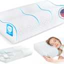 Cervical Neck Pillow King Size - Sandwich Dynamic Memory Foam Pillow for Sleeping, Adjustable Contour Ergonomic Orthopedic Cooling Pillows for Side, Back & Stomach Sleepers Soft, White