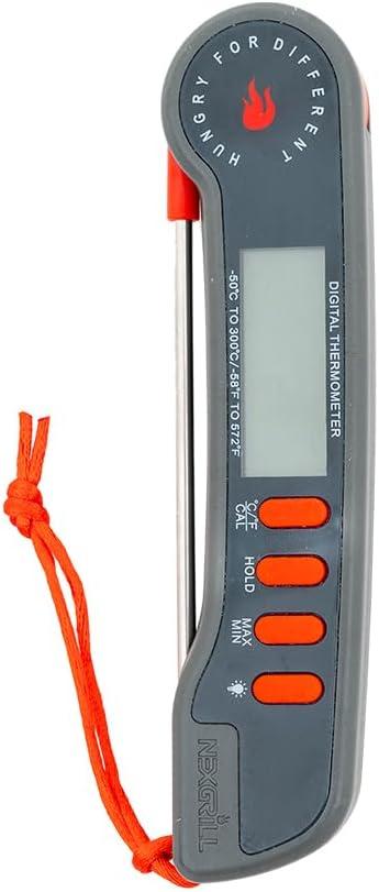 Nexgrill Meat Thermometer Digital, Instant Read Meat Thermometer with Backlight & Stainless Steel Probe, Food Thermometer for Kitchen Cooking, Outdoor Grilling, BBQ  660-0004B