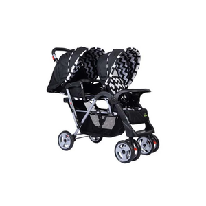 Safe Plus Foldable Twin Baby Double Stroller Kids Jogger Travel Infant Pushchair Black