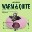 Cattasaurus Peekaboo Cat Cave Donut for Multiple & Large Cats up to 30-45 lbs, 3-in-1 Self Warming Cat Bed, Tunnel & Scratcher for Indoor Cats, Washable & Detachable Small Dog Bed (Pink, Jumbo)