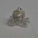 TOYANDONA Silver Vintage Rhinestone Pumpkin Carriage Trinket Box, Sparkling Diamond Ornaments Organizer Box for Home Wedding Decor