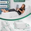 Lunix LX13 6-Piece Post-Surgery Recovery System, Orthopedic Bed Wedge Pillow Set for Tummy Tuck & Back Comfort, Zero-Gravity Memory Foam, Pebble White