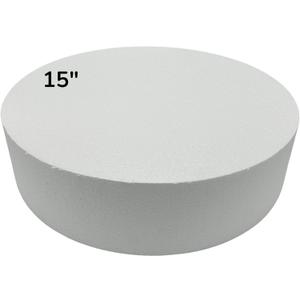 FromJennWithLove 15x2 Inch Cake Dummy – 15in Round Styrofoam Form, 2in Tall – USA-Made for Decorators, Bakers & Fake Cake Displays