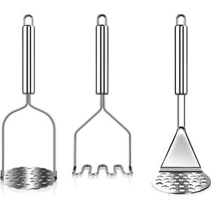 3 PCS Potato Masher Stainless Steel,Bean Smasher,Food Fruit Egg Masher Metal, Masher Kitchen Tool