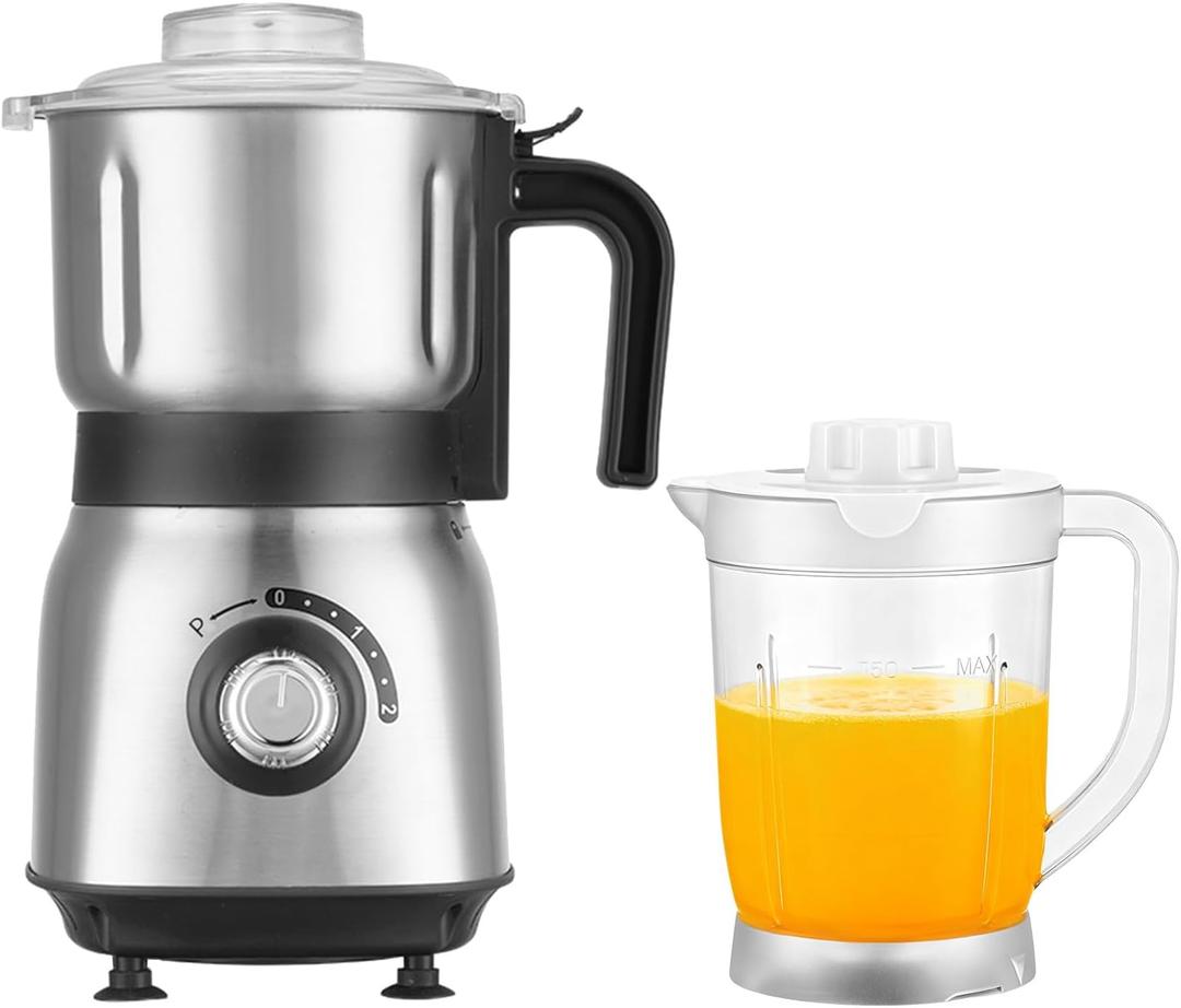 Mixer Grinder For Kitchen - Dry Grinding Cup For Grinding Spices, Nuts, Grains, And Coffee. Comes With A 750ml Fruit Juicer Cup.(Black+cup)