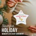 3 x ZAGKOO Pregnancy Announcement Ornament - Baby Announcement Christmas Ornament for Parents to Be - Baby on The Way Keepsake for Expecting Mom and Dad - Ceramic Holiday Tree Decoration