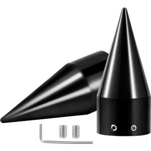 Motorcycle Axle Nut Caps, 3.6" Front Axle Covers CNC Cut Compatible for Harley Davidson Street Glide Fat Boy Road King Electra Glide Tri Glide Dyna 2008-Later, Black