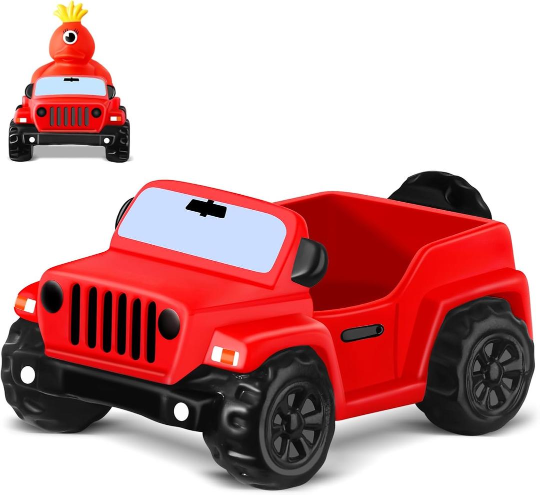 ANGGIKO 3.5 Inch Red Car Toy Match Most 2 in Rubber Ducks, Ducks for Jeeps, Vehicle Toys for Car Dashboard Decorations Accessory Rubber Duck Collection, Valentines Day Gifts for Kids Party Favors