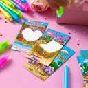 JOYIN 28Pcs Valentines Day Invisible Ink Pens with Cards, Stationery Gift Set for Kids with Light for Classroom Exchange Gift, Classroom Prizes, Party Favors