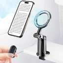 Magnetic Airplane Phone Holder with Page Turner, Plane Phone Stand for Travel Essentials, Handsfree for Flight Smartphone Mount Compatible with iPhone 17/16/15/14/13/12 & Android.