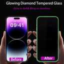 2PCS Glitter Screen Protector Suit for iPhone 17/iPhone 17 Pro/iPhone 16 Pro,Diamond Bling Shiny Shine on Night Sparkling Tempered Glass Suit for iPhone 17/iPhone 17 Pro/iPhone16 Pro 6.3 Inch