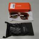 livho Trendy Polarized Square Aviator Sunglasses Women Men Square Eyewear Frame, Retro Sun Glasses for Women Men 2025 Shades (Dark Brown/ Brown)