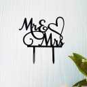 Mr and Mrs Cake Topper, Bride and Groom Sign Wedding/Engagement Cake Toppers Decoration, Black Acrylic