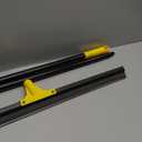 Squeegee Broom for Floor, 18'' Heavy Duty Rubber Wiper with 60'' Long Handle for Bathroom Tile, Garage Concrete, Deck, Shower Glass, Window Cleaning (Yellow)