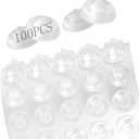 Cabinet Door Bumper, 100Pcs Clear Cabinet Rubber Bumpers Self-Adhesive for Kitchen Drawers, Picture Frames, Cupboard Doors