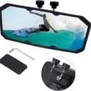 LCGP Boat Mirror 11.5"*4.2" Wide Angle Convex Rearview Mirror, Upgraded Metal Bracket Can be Rotated 360 Degrees, Universal Marine Mirror for Yachts, Ski Boats, Pontoons, Surf Boats