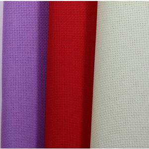KCS 3 pc of 15" x 18"(38cmx45cm) Counted Cross Stitch Cotton Aida Cloth Needlework Rolled Fabric Box,18CT,Light Green+Lavender+Red
