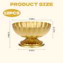 12 PCS Compote Bowl Gold Vase for Centerpieces 7" W x 4" H Small Metal Pedestal Vase Antique Gold Urn Vases Flower Arrangement for Wedding Anniversary Parties and Home Decor