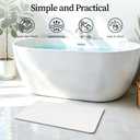 THMINS White Stone Bath Mat, 24''x16'' Stone Shower Mat