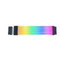 Lian Li Strimer Wireless 24-Pin RGB Motherboard Power Extension Cable with Wireless Controller, 2.4GHz Wireless Lighting Control, 315mm (12.4 in) 12 Light Guides, Controller (Included) (PW24-1W-T)