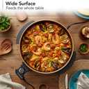 OVENTE 11.5-Inch Electric Skillet & Frying Pan, 1400W Nonstick Cooking Pan with Adjustable Temperature Control, Tempered Glass Lid with Steam Vent, Cool-Touch Handles, Easy-Clean Copper SK11112CO