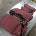 CocheFamilia Custom Fit Highlander Car Seat Covers for Select Toyota Highlander 2020 2021 2022 2023 2024 -Three Rows, Second Row Captain Chair, 7 Seats,Leather (Burgundy)