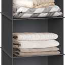 Simple Houseware 3-Shelf Hanging Closet Organizer, Fabric Storage Shelves with 57L Capacity, Dark Gray