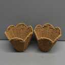2 Pcs Small Rattan Lamp Shades, Scalloped Woven Lampshade 3"top x 6"bottom x 5-1/4"slant Height Boho Lamp Shade Chandelier or Accent Lamp (E26 Base)
